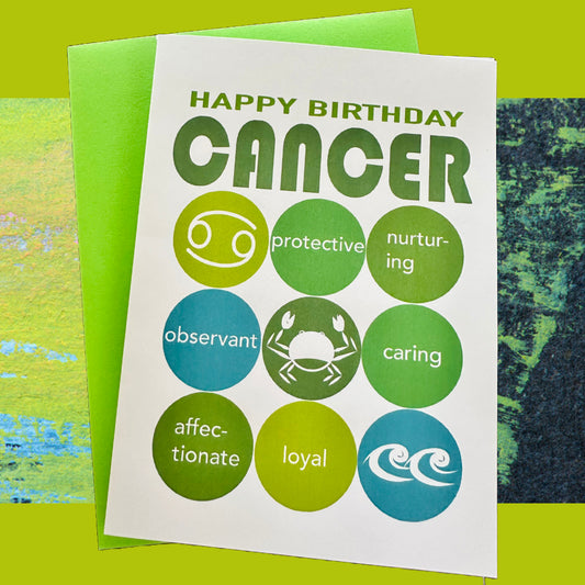 CANCER HAPPY BIRTHDAY Modern Astrology Greeting Card