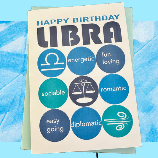 LIBRA HAPPY BIRTHDAY Astrology Greeting Card