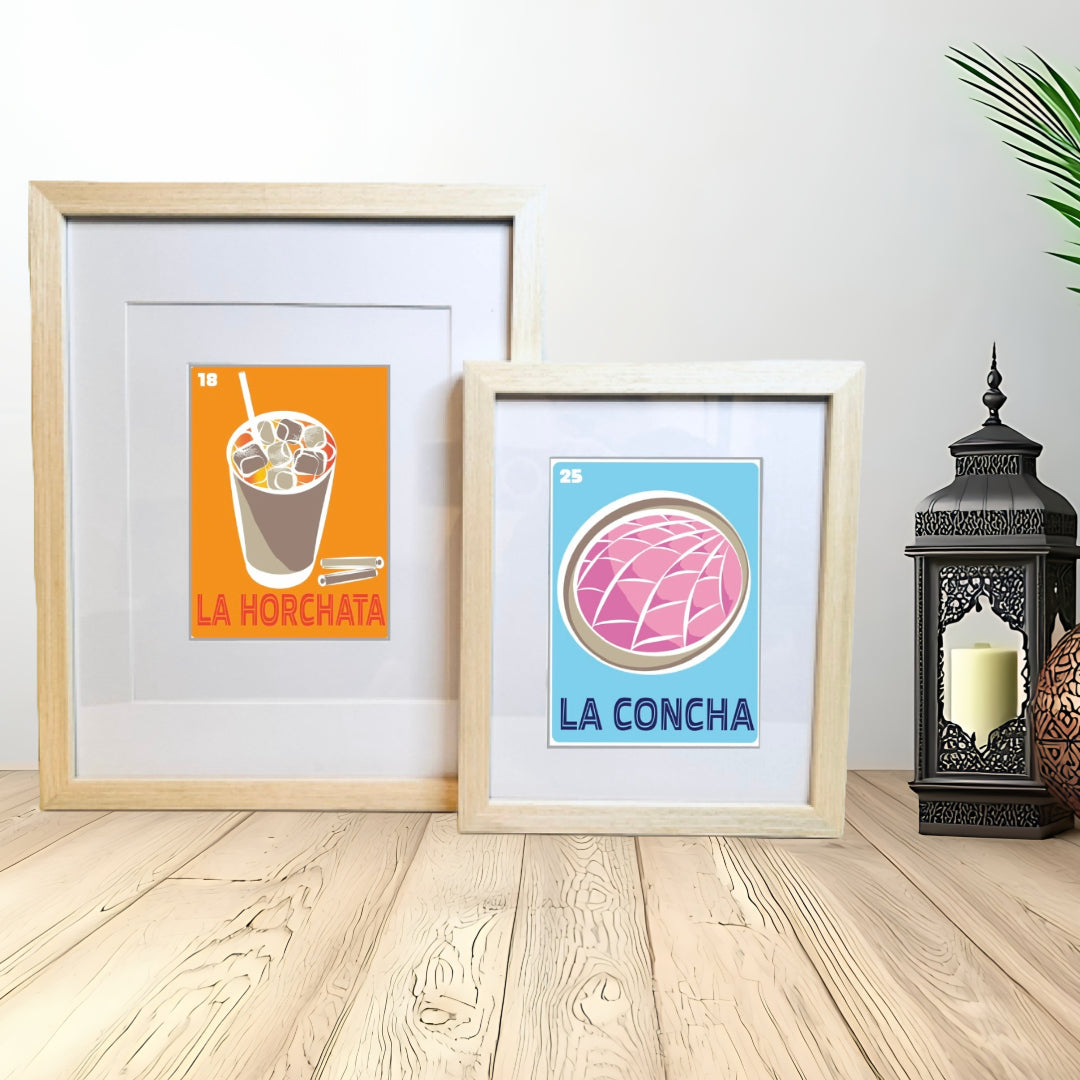 LA HORCHATA Mexican Loteria Food, Drink & festive Icons Printed Artwork Home Decor