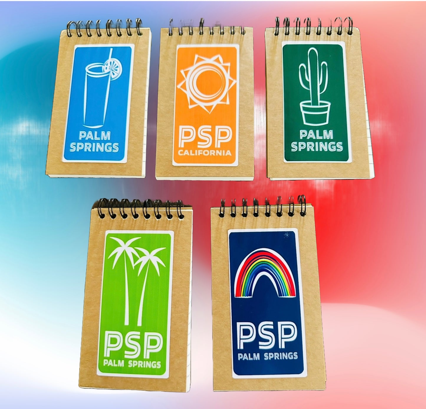 Palm Springs PSP Mini Spiral Kraft  Memo Home Office School or Travel notebook