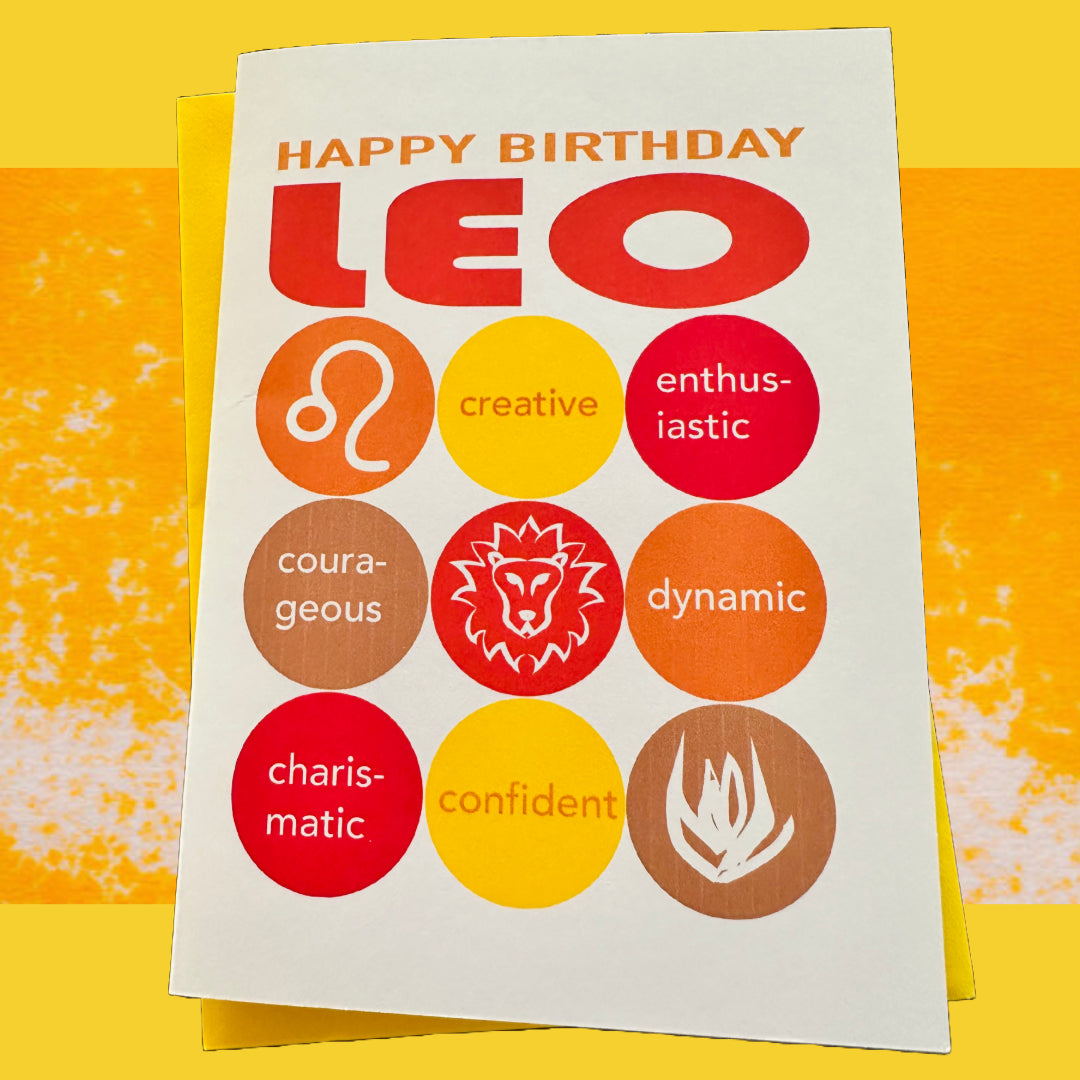 LEO HAPPY BIRTHDAY Modern Astrology Greeting Card