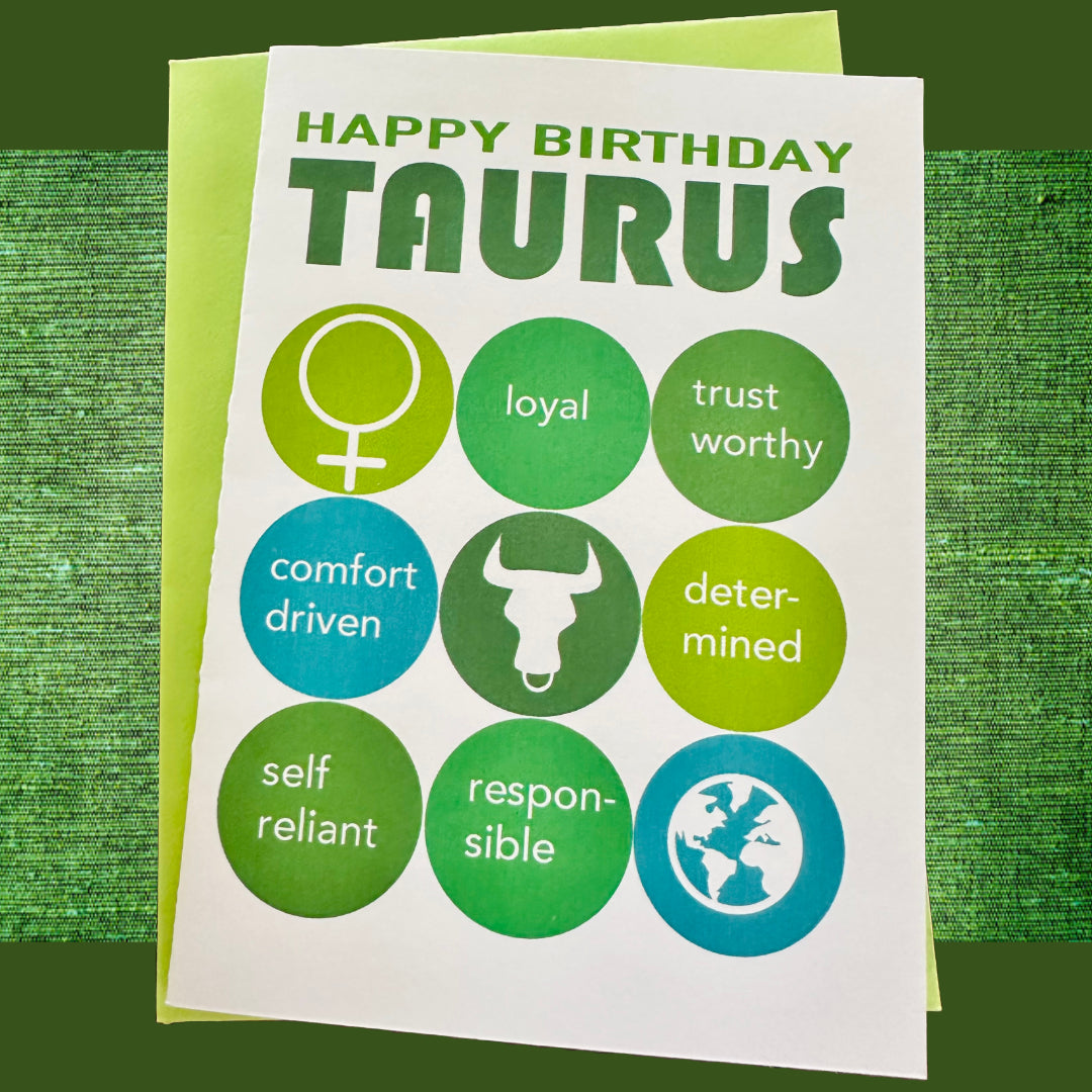 TAURUS Happy Birthday Modern Astrology Card