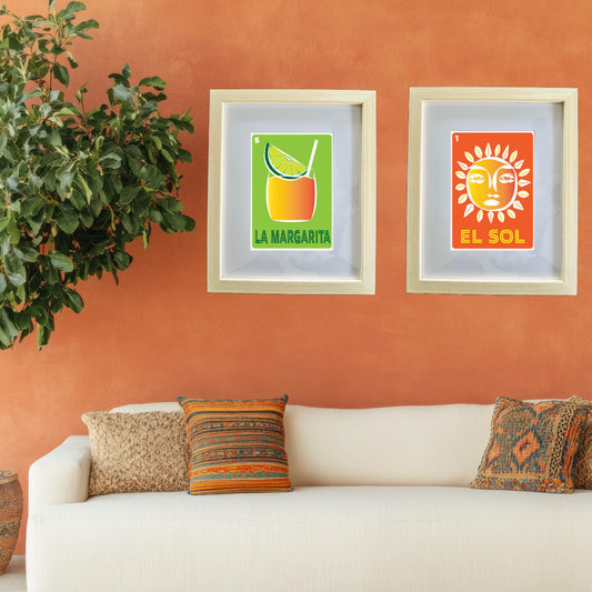 LA MARGARITA Mexican Loteria Food, Drink & festive Icons Printed Artwork Home Decor