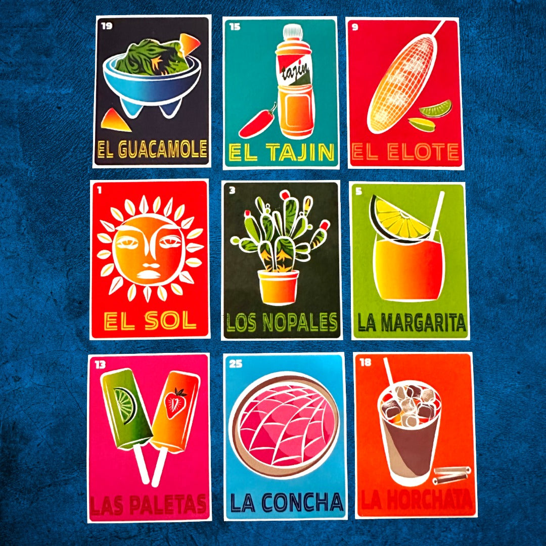 MEXICAN LOTERIA Stickers food & drink glossy decals