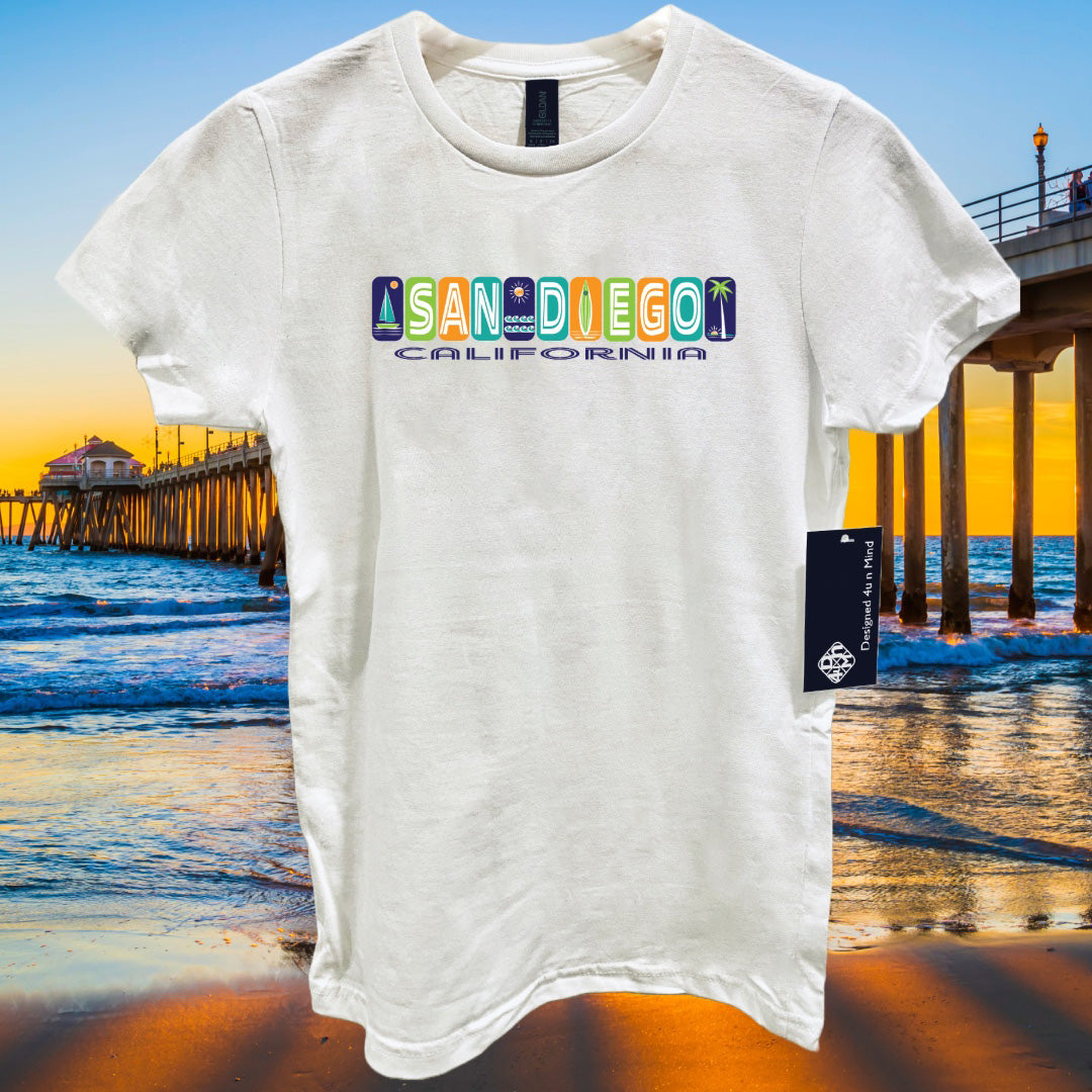 San Diego Surf & Sun Cotton Women's Graphic T-shirt