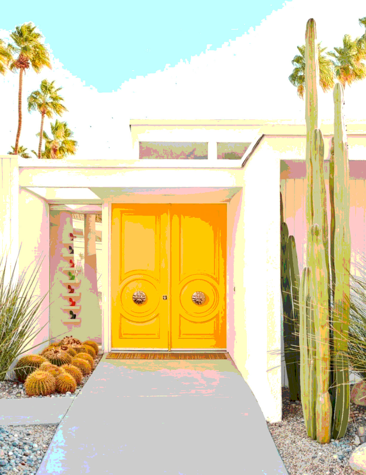 Palm Spring YELLOW DOOR Printed Artwork Home Decor Framed or Matted