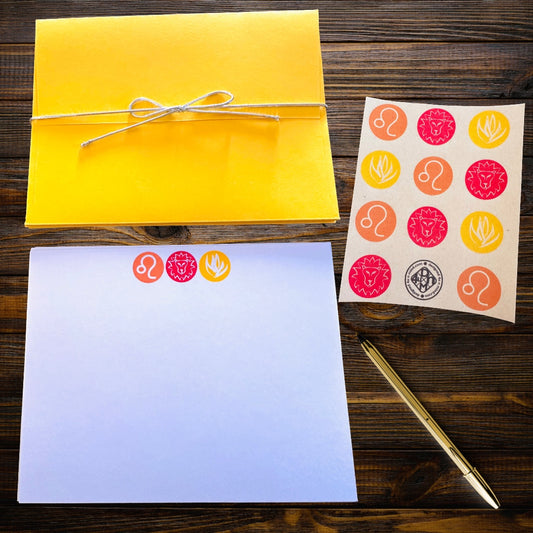 LEO Element & Symbols Note Cards A2 Stationery set of 10