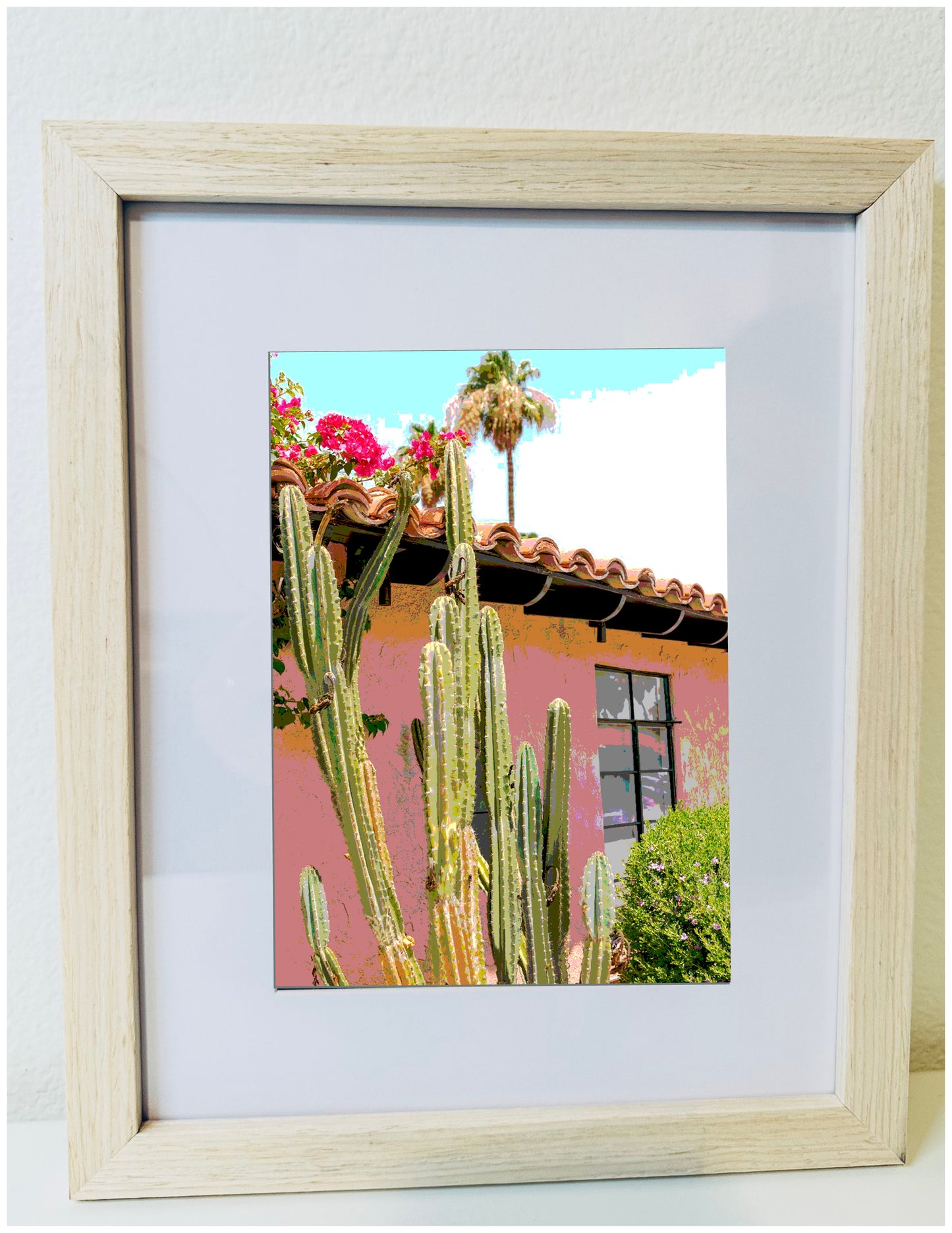 Palm Spring Hotel Art LES CACTUS Framed Printed Artwork Home Decor