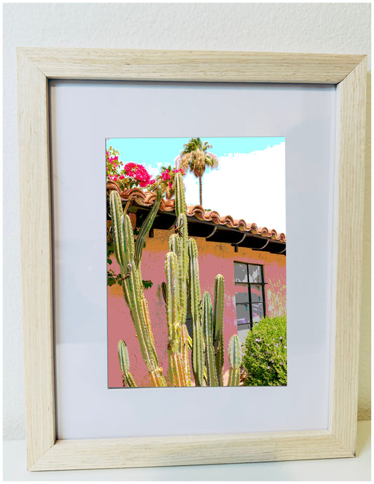 Palm Spring Hotel Art LES CACTUS Framed Printed Artwork Home Decor
