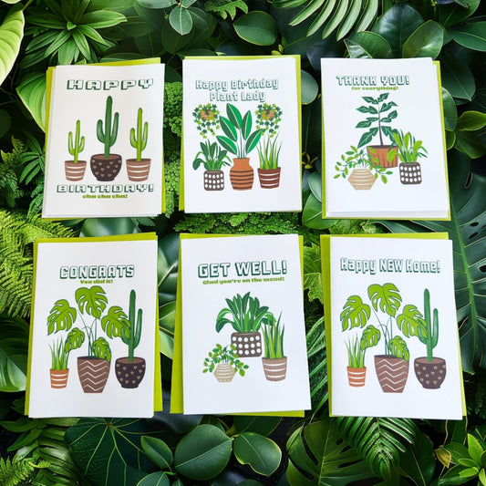 Plant Lovers MULTI OCCASION SET of 10 5x7 Boxed greeting cards