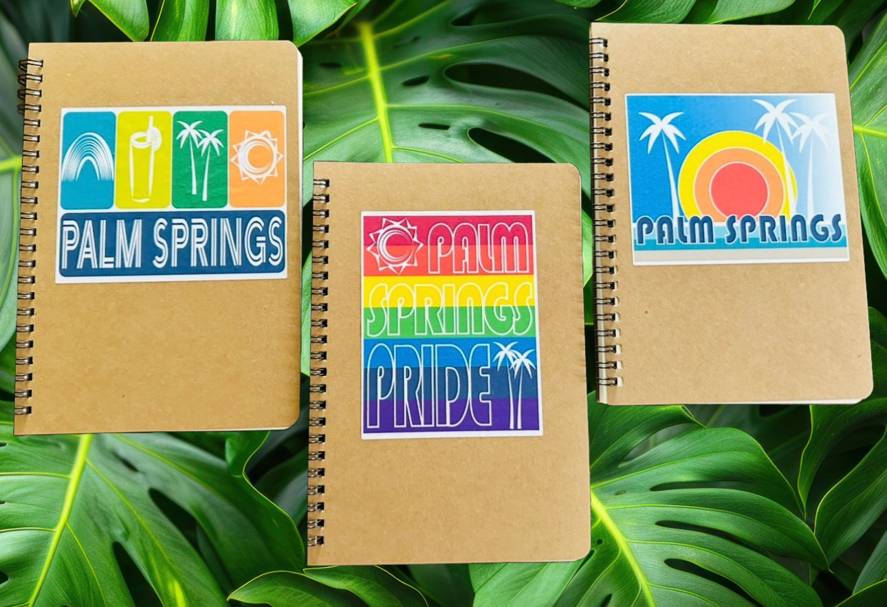 Palm Springs Pride Rainbow Spiral Kraft Journal Sketch Notebook