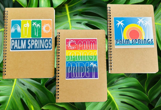 Palm Springs Pride Rainbow Spiral Kraft Journal Sketch Notebook