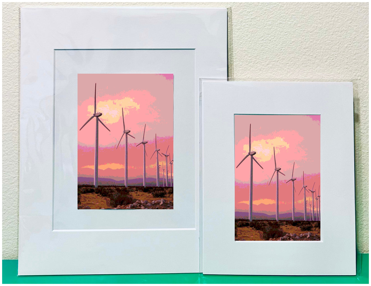 Palm Spring Desert Landscape WINDMILLS Framed Printed Artwork Home Decor