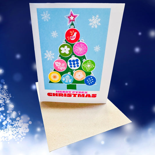 Merry PYREX Christmas Tree! Holiday Boxed Christmas card set of 10