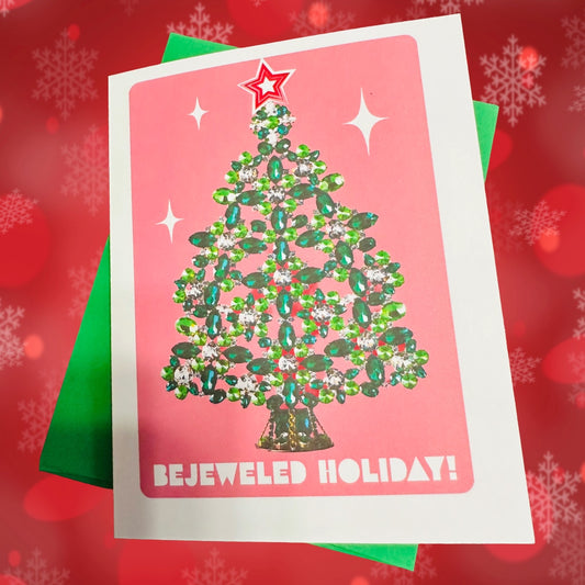 Bejeweled HolidayTree Boxed Christmas card set of 10