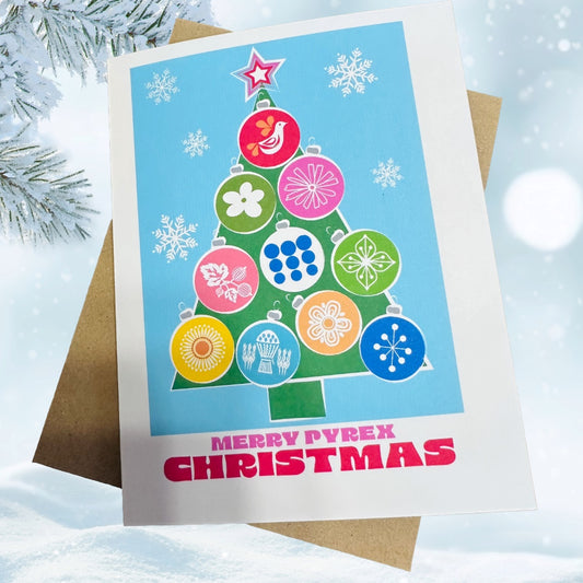 Merry PYREX Christmas Tree! Holiday Boxed Christmas card set of 10