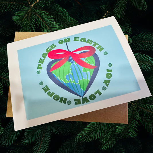 PEACE HEART Ornament Holiday Boxed Christmas cards set of 10