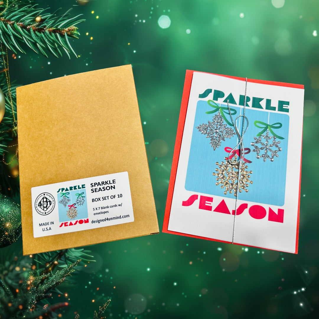 Sparkle & Shine Ornaments Holiday Boxed Christmas card set of 10