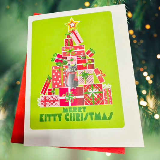 Merry Kitty Christmas Boxed Christmas card set of 10