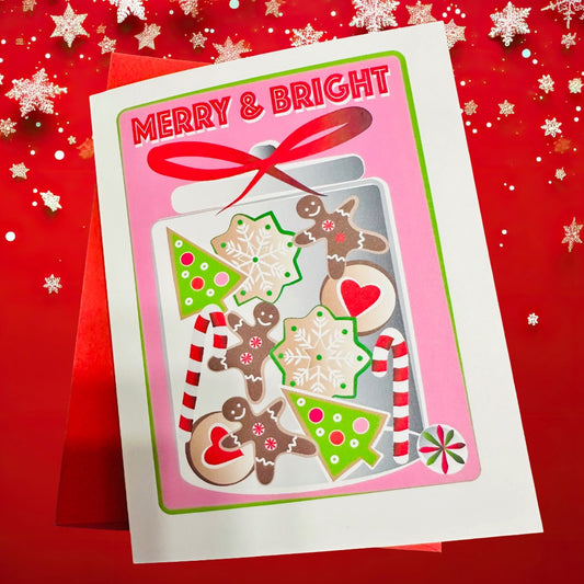 Merry & Bright Holiday Cookies Boxed Christmas card set of 10
