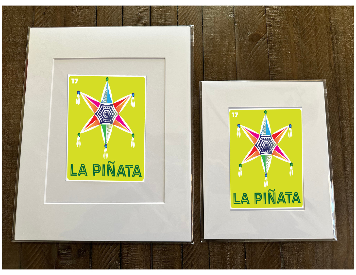 LA PINATA Mexican Loteria Food, Drink & festive Icons Printed Artwork Home Decor