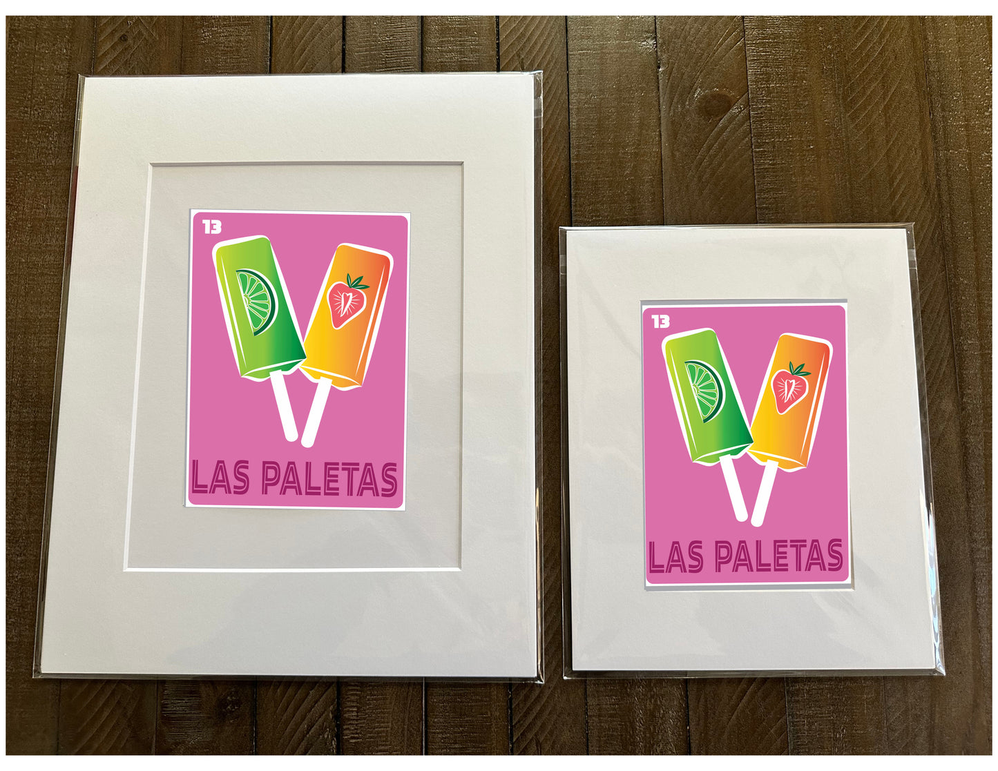 LAS PALETAS Mexican Loteria Food, Drink & festive Icons Printed Artwork Home Decor