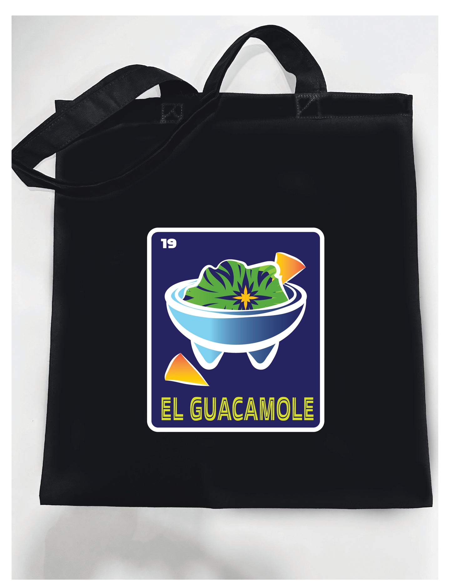 EL GUACAMOLE Mexican Loteria Symbols Tote Bag Lightweight Cotton Reusable Shopping, Pool or Beach carry all bag