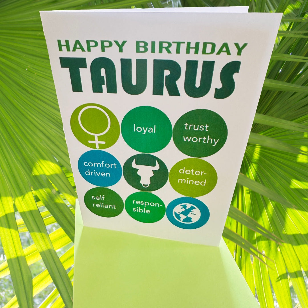 TAURUS Happy Birthday Modern Astrology Card