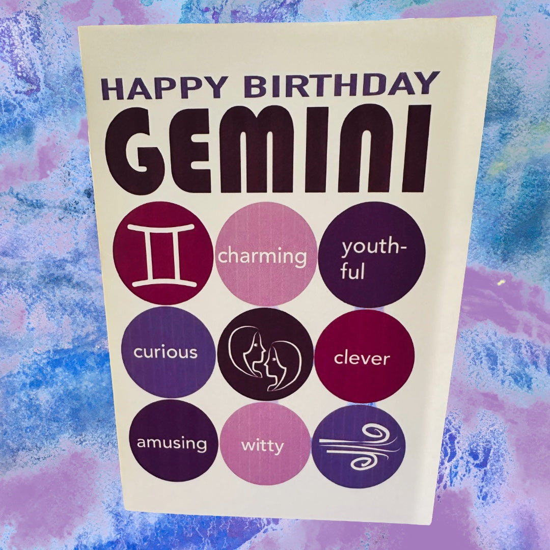 GEMINI HAPPY BIRTHDAY Astrology Greeting Card
