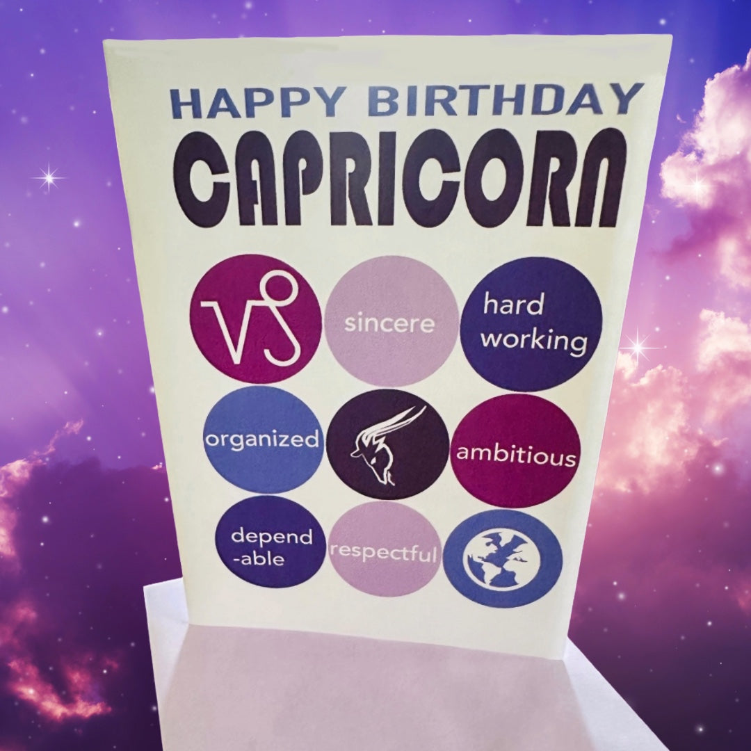 CAPRICORN HAPPY BIRTHDAY Astrology Greeting Card