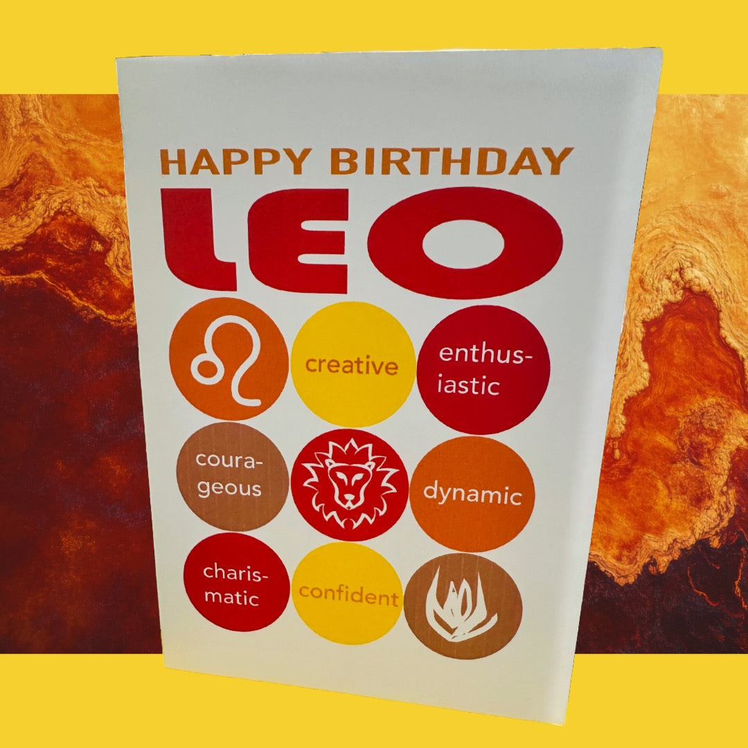 LEO HAPPY BIRTHDAY Modern Astrology Greeting Card