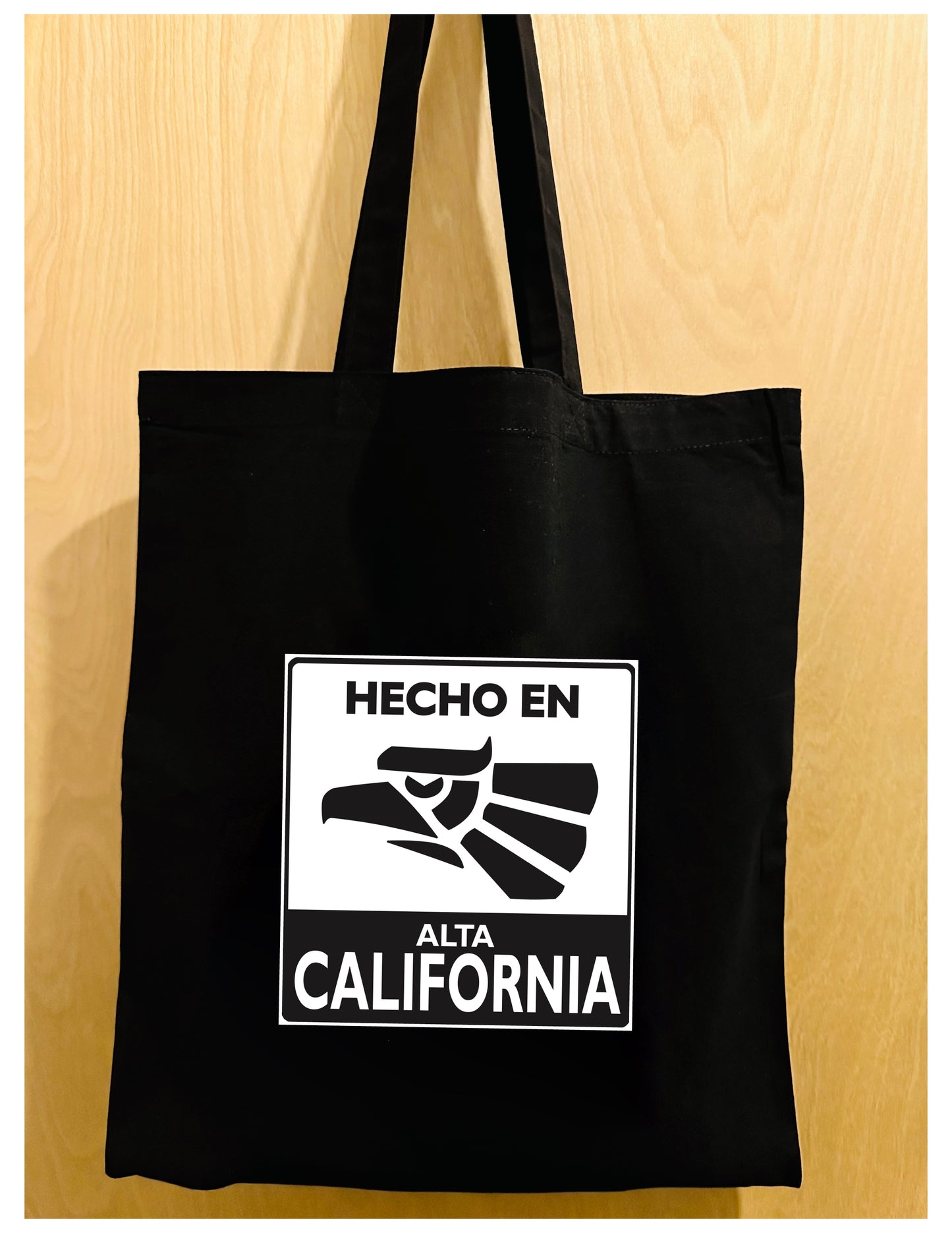 Black Hecho En Alta California Spanish Language Cotton Tote Bag