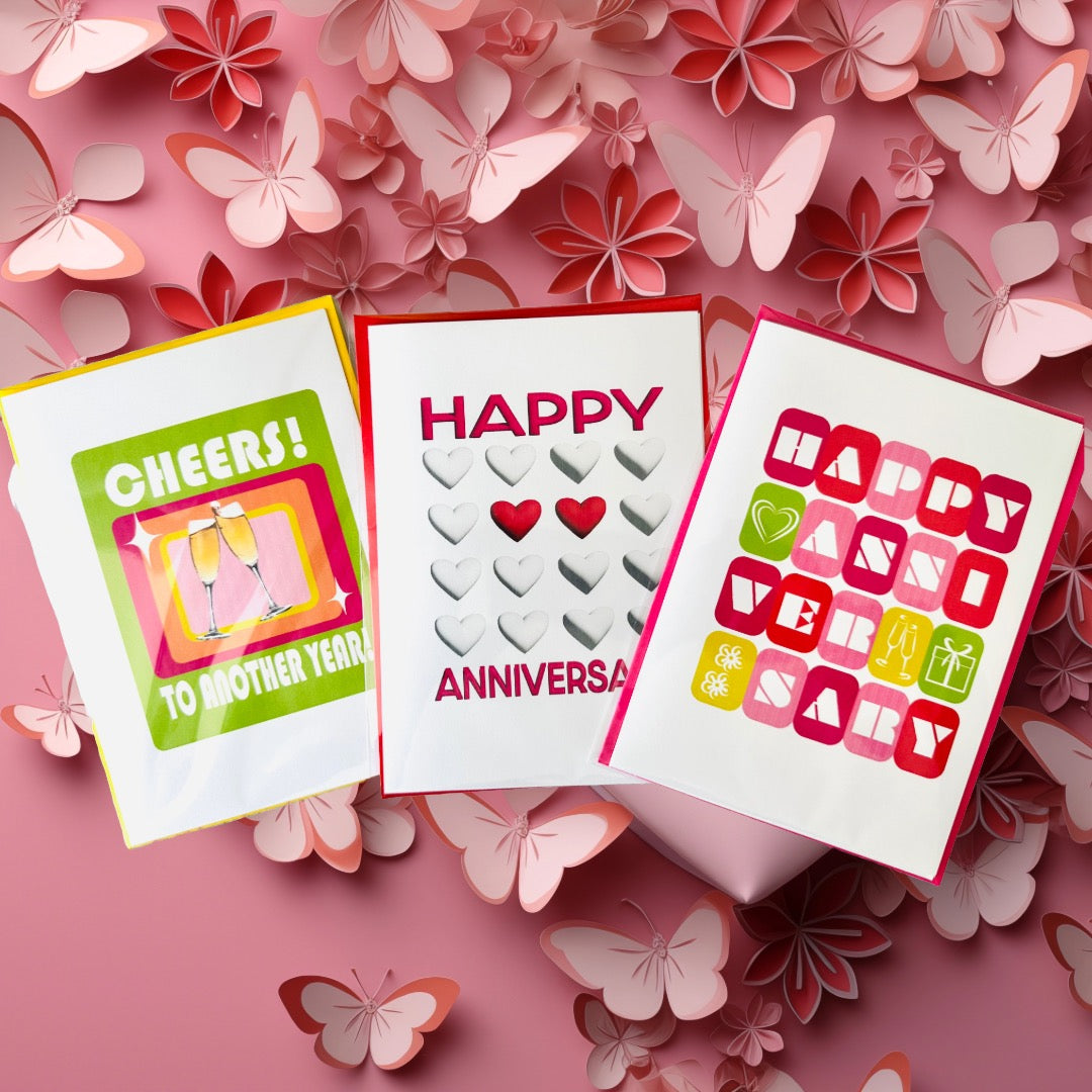 Cheers to another Year! Champagne Toast 5x7 Modern Happy Anniversary Greeting card