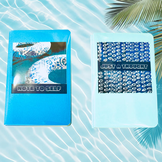 Blue Water & Lite Blue Wallpaper Mini Pocket NOTEBOOKS set of 3