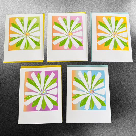 GERBERA DAISY Note Cards A2 size Bold Floral Modern & Colorful Stationery Boxed set of 10