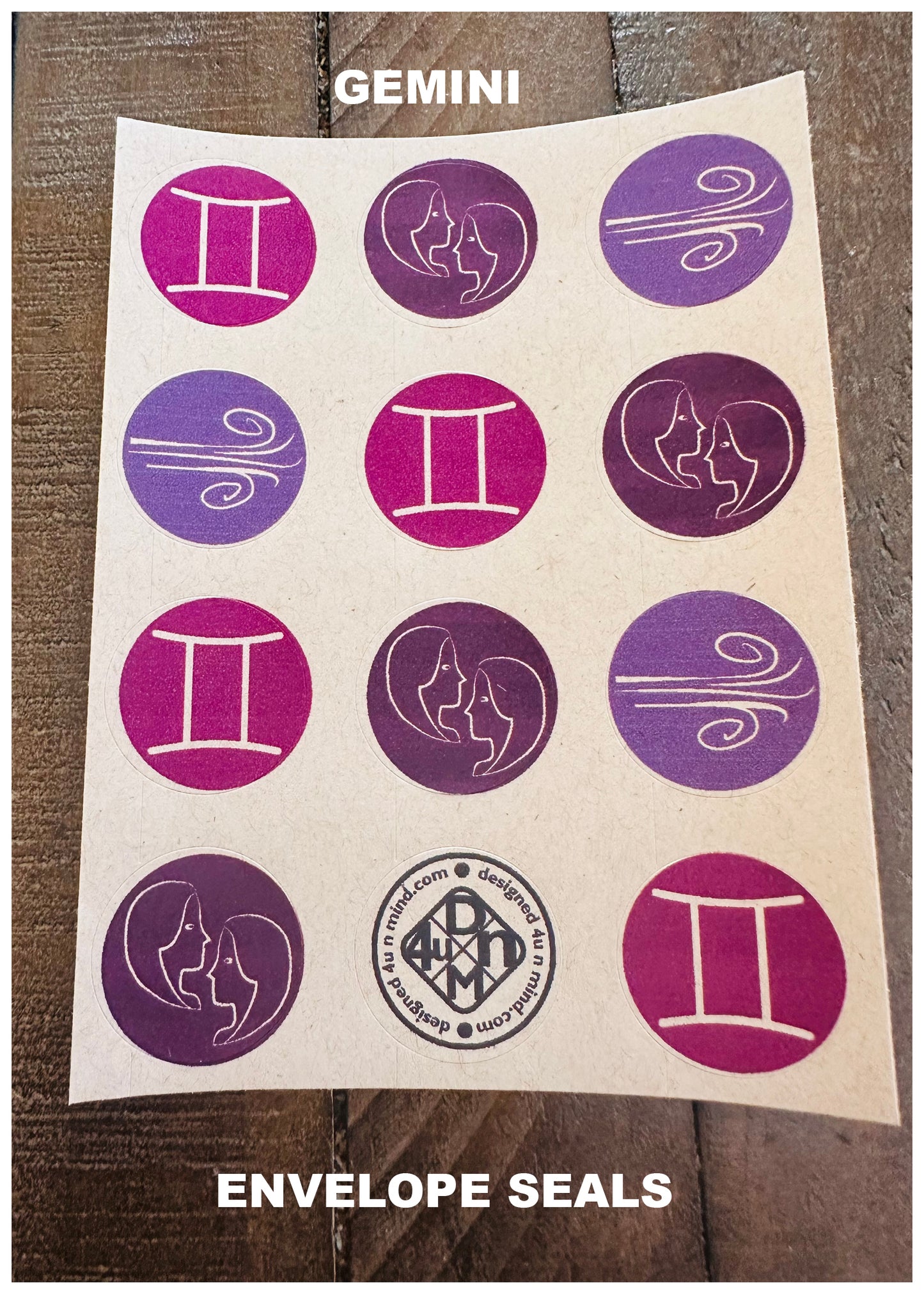 GEMINI Element & Symbols Note Cards A2 Stationery set of 10