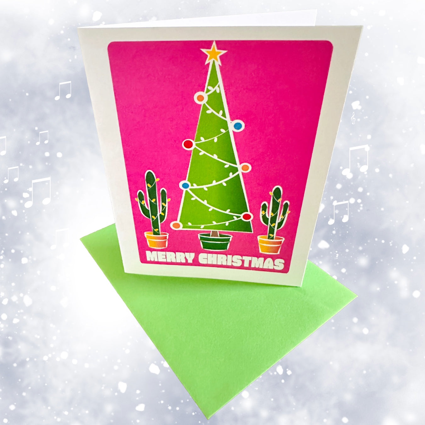 Garden Christmas Trees & Cactus Holiday Boxed Christmas card set of 10