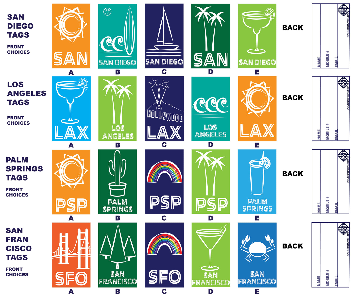 CALIFORNIA CITIES  Luggage & Travel Bag Tags SAN FRANCISCO/SFO