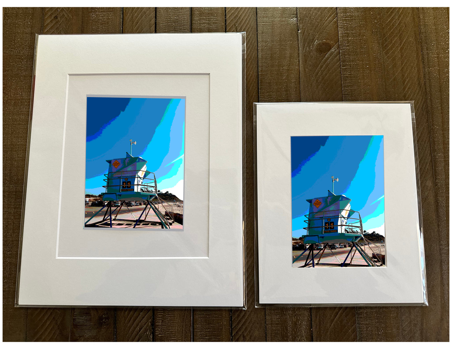 San Diego Cardiff Beach Lifeguard Station Printed Artwork Home Decor Framed or Matted