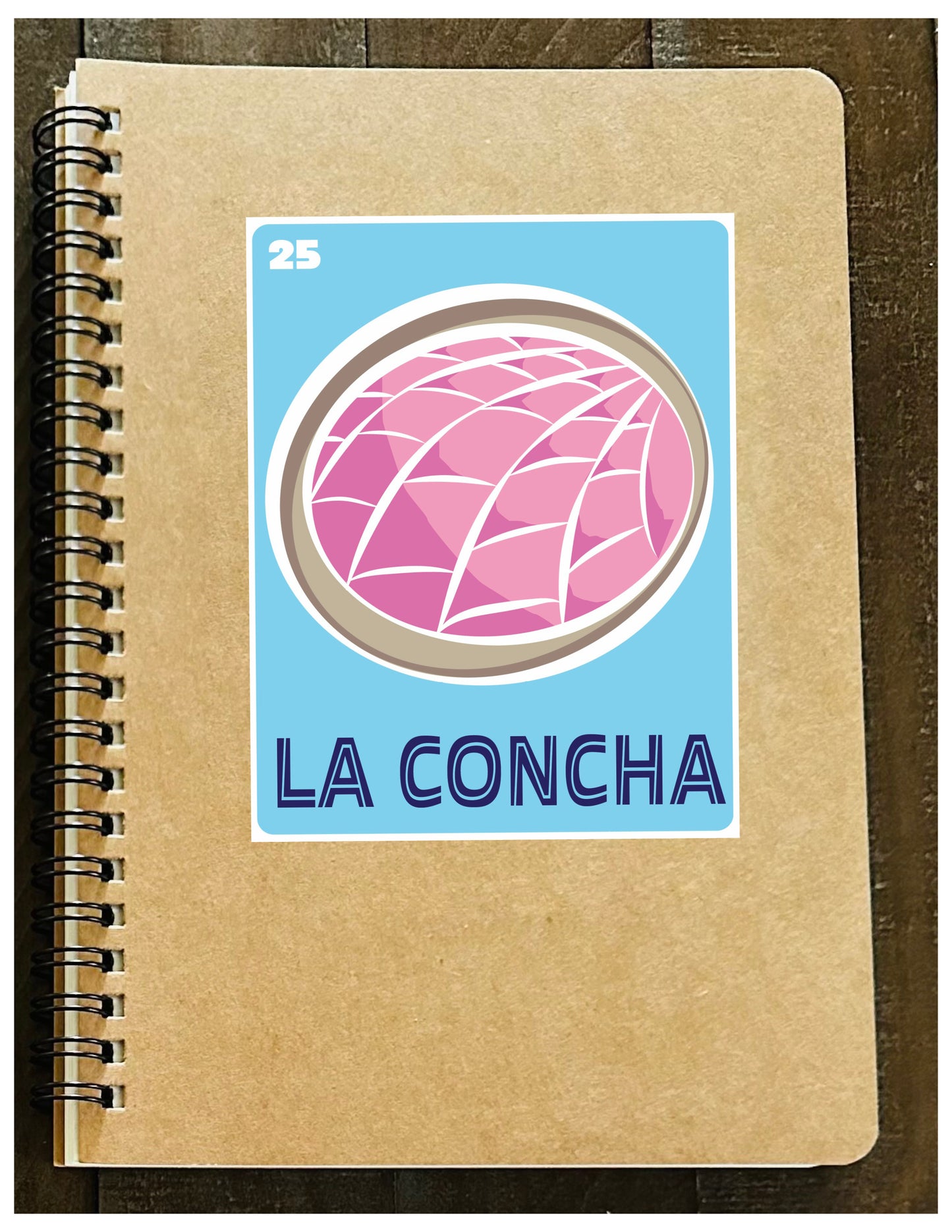 LA CONCHA & LAS PALETAS Mexican Loteria Spiral Kraft cover A5 8.25x5.5 Journal sketch notebook