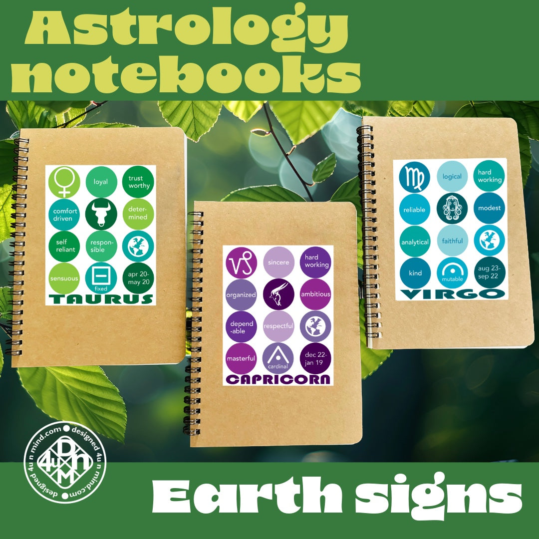 CAPRICORN Astrology Traits & Symbols Spiral Kraft A5 Notebook