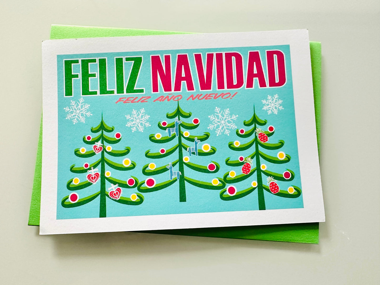 Arbol de Navidad Holiday Boxed Stationery Greeting Post card set of 10 size 5 X 7