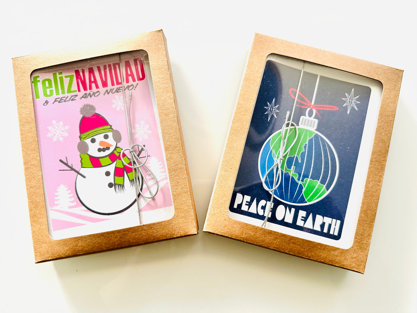 FELIZ NAVIDAD SNOWMAN Holiday Boxed Stationery Greeting card set of 10 size A2