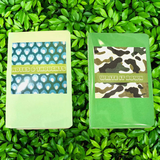 Green Jungle & Lite Green Nature Mini Pocket NOTEBOOKS set of 3