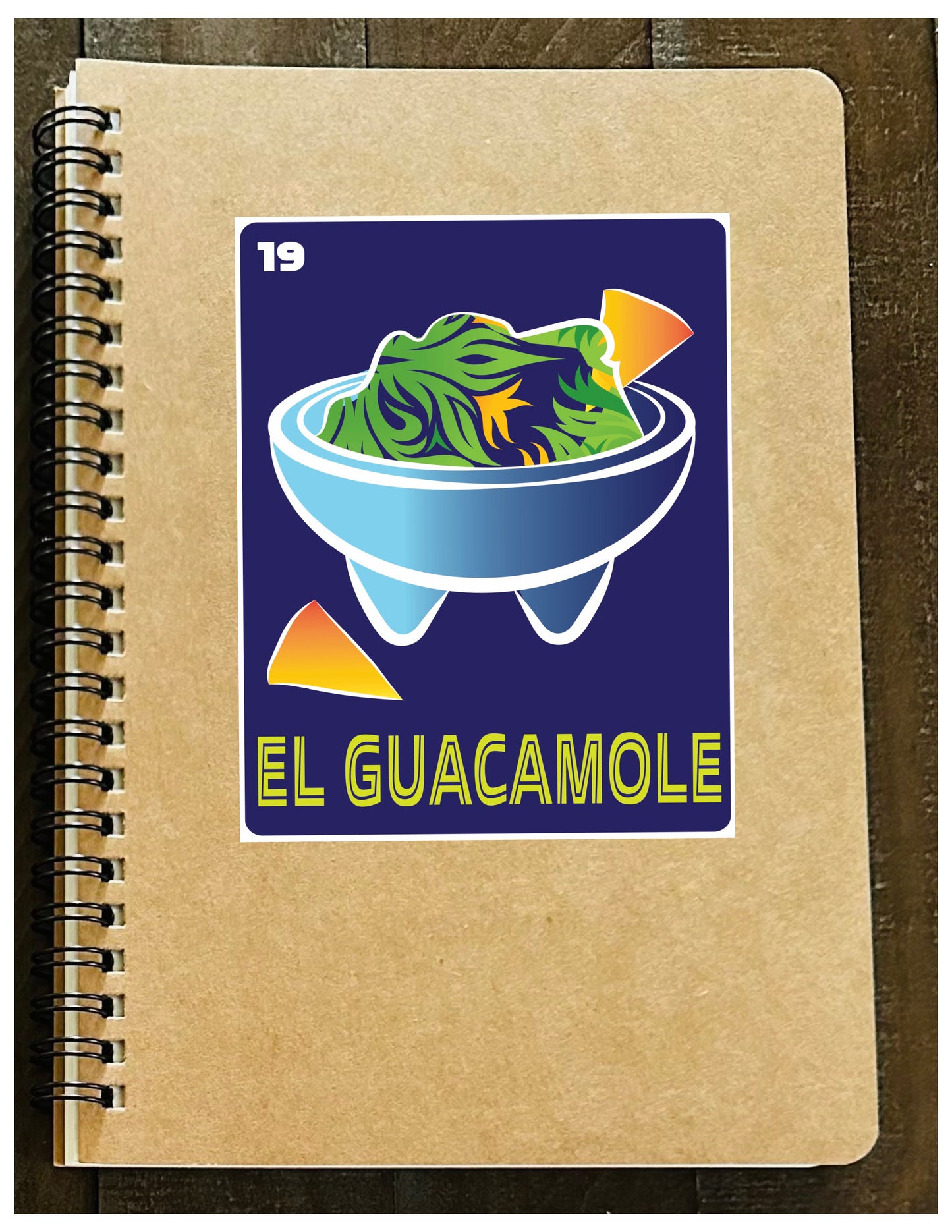 El Elote, El Guacamole, El Tajin Mexican Loteria Spiral Kraft cover A5 8.25x5.5 Journal sketch notebook