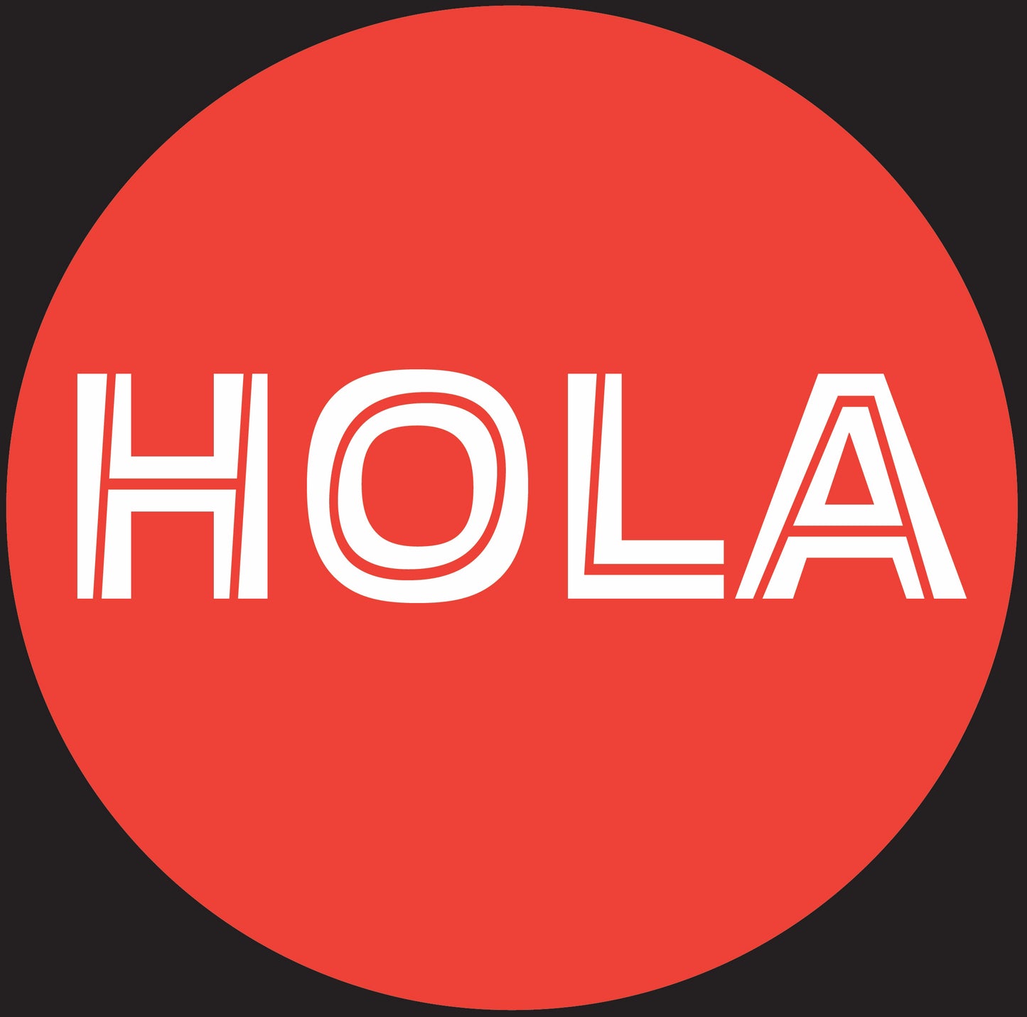 Black HOLA Hello in Spanish Unisex Cotton Graphic T-shirt