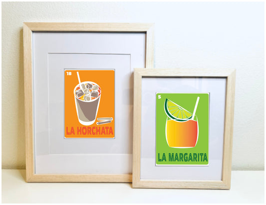 LA MARGARITA Mexican Loteria Food, Drink & festive Icons Printed Artwork Home Decor