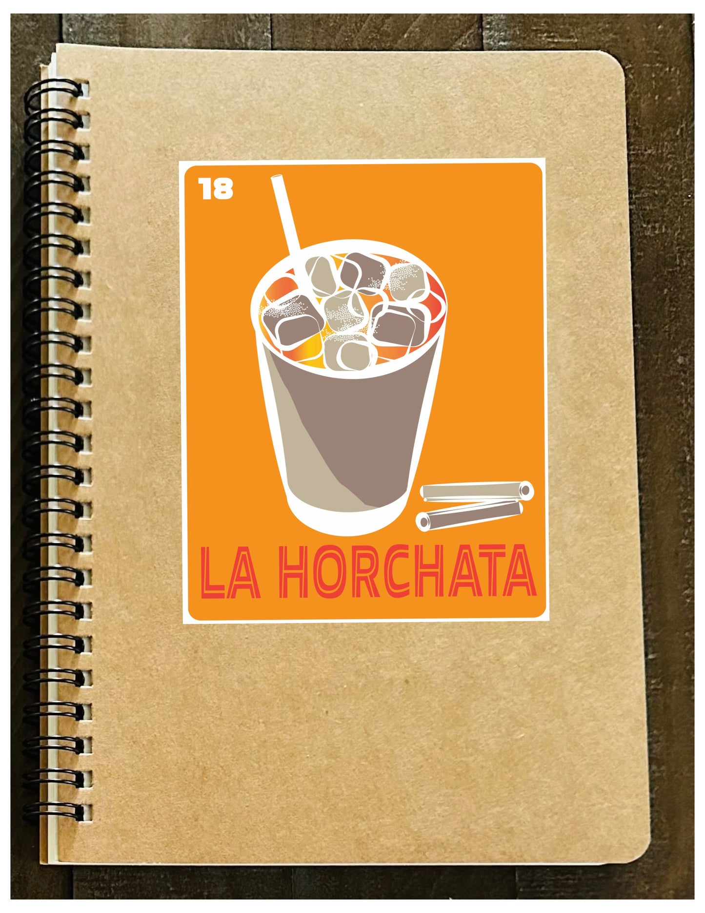 LA PINATA & LA HORCHATA Mexican Loteria Spiral Kraft cover A5 8.25x5.5 Journal sketch notebook