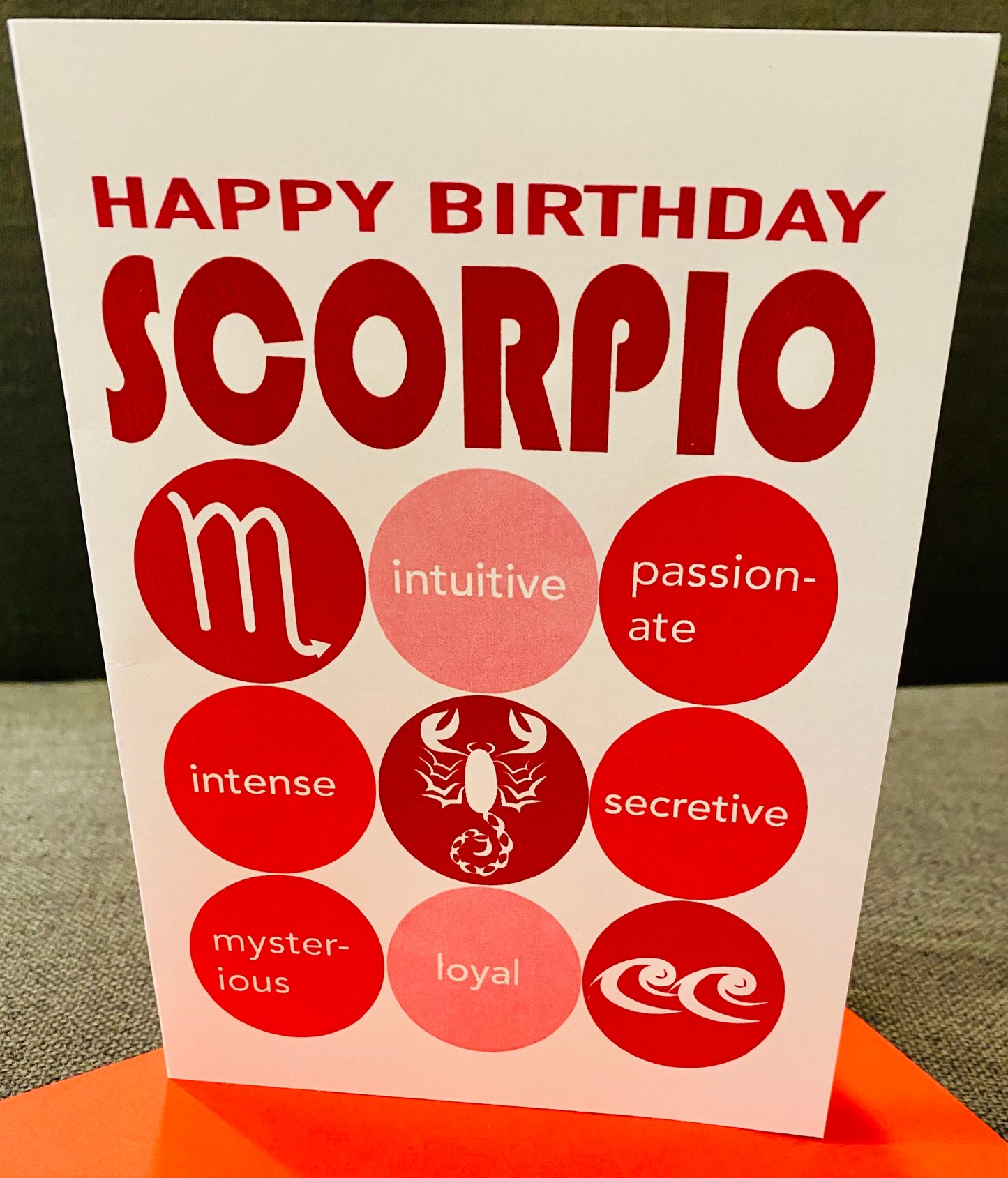 SCORPIO HAPPY BIRTHDAY Astrology Greeting Card 5x7 with sign traits