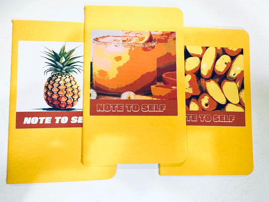 Yellow MINI NOTEBOOKS Set of 3 Tropical theme